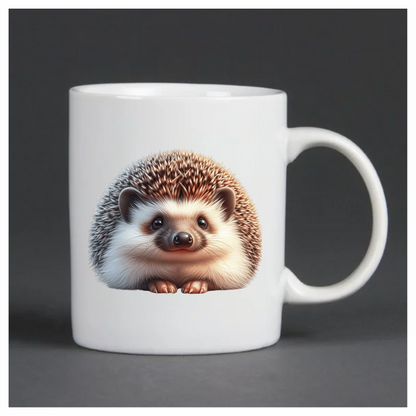 Brown Hedgehog Cute Round Animal Vinyl Sticker Decal
