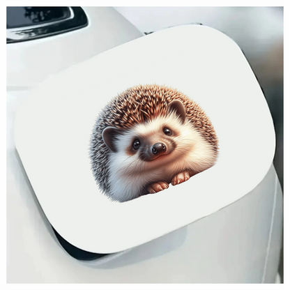 Brown Hedgehog Cute Round Animal Vinyl Sticker Decal