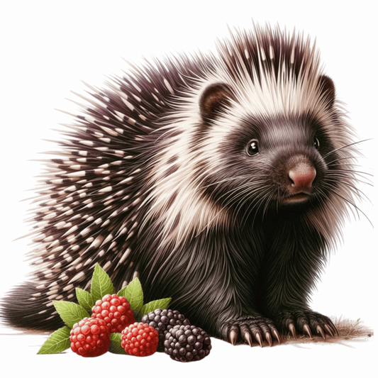 Black Porcupine Berries Leaves Blue Vinyl Sticker Decal