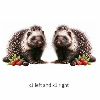 Black Porcupine Berries Leaves Blue Vinyl Sticker Decal