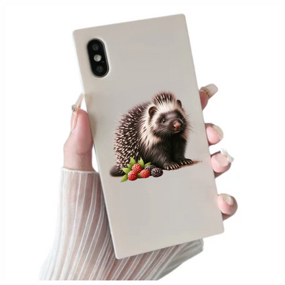 Black Porcupine Berries Leaves Blue Vinyl Sticker Decal