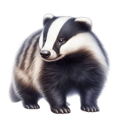 Black White Badger European Wildlife Vinyl Sticker Decal