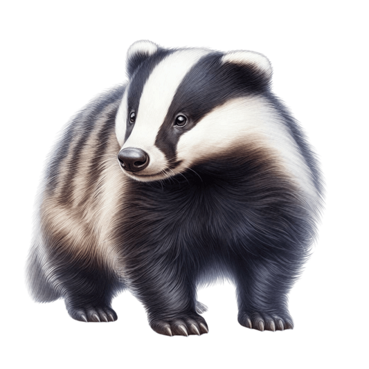 Black White Badger European Wildlife Vinyl Sticker Decal
