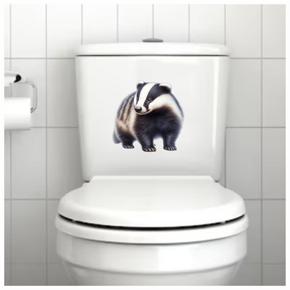 Black White Badger European Wildlife Vinyl Sticker Decal