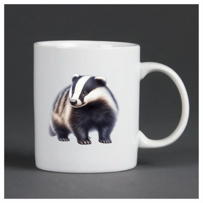 Black White Badger European Wildlife Vinyl Sticker Decal