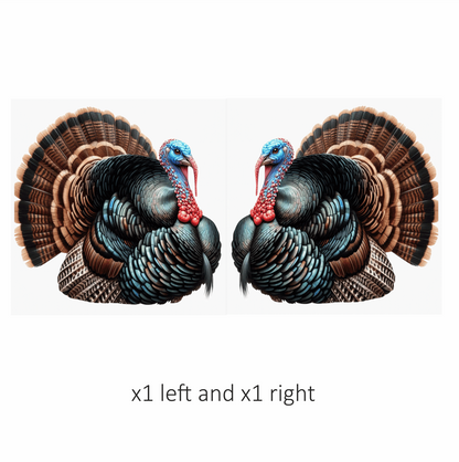 Blue Turkey Wild Bird Feathered Vinyl Sticker Decal