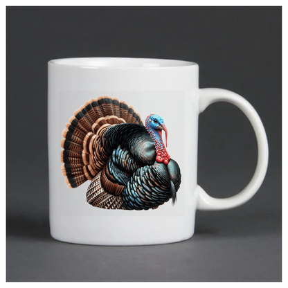 Blue Turkey Wild Bird Feathered Vinyl Sticker Decal