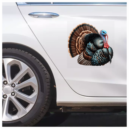 Blue Turkey Wild Bird Feathered Vinyl Sticker Decal
