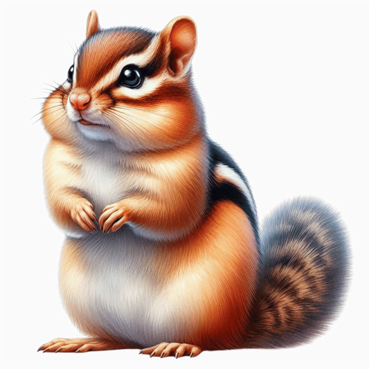 Brown Chipmunk Fluffy Tail Cute Vinyl Sticker Decal