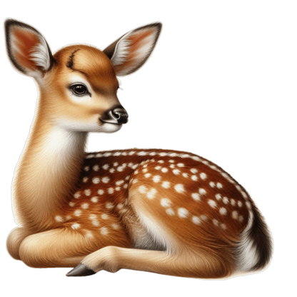 Brown Baby Deer Fawn Sitting Vinyl Sticker Decal