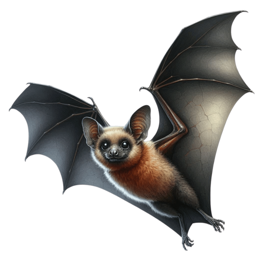 Brown Bat Flying Wings Spread Vinyl Sticker Decal
