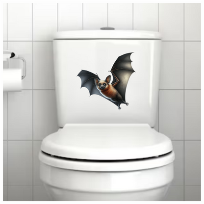 Brown Bat Flying Wings Spread Vinyl Sticker Decal