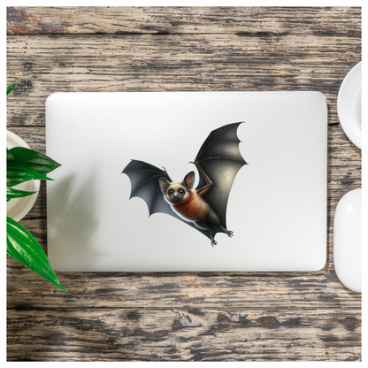 Brown Bat Flying Wings Spread Vinyl Sticker Decal