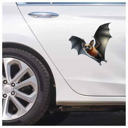 Brown Bat Flying Wings Spread Vinyl Sticker Decal