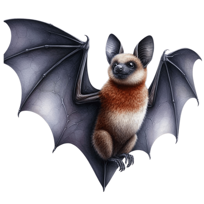 Brown Bat Large Wings Cute Vinyl Sticker Decal