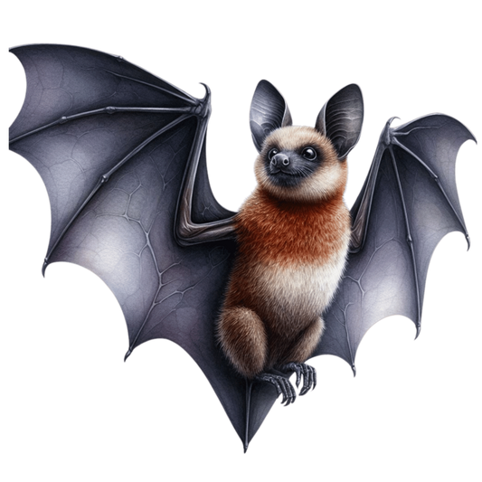 Brown Bat Large Wings Cute Vinyl Sticker Decal