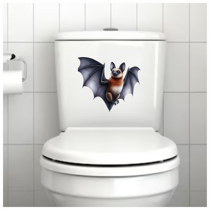 Brown Bat Large Wings Cute Vinyl Sticker Decal