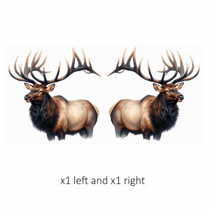 Elk Brown Antlers Fur Animal Vinyl Sticker Decal