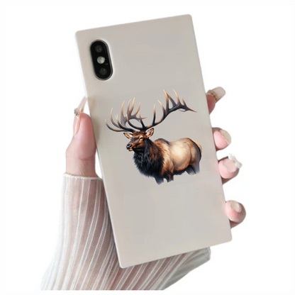 Elk Brown Antlers Fur Animal Vinyl Sticker Decal