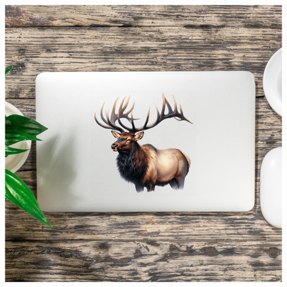 Elk Brown Antlers Fur Animal Vinyl Sticker Decal
