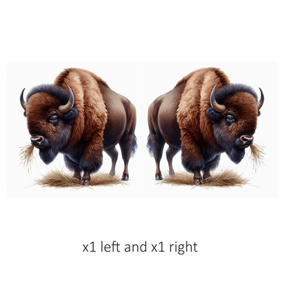 Bison Brown Animal Grazing Hay Vinyl Sticker Decal