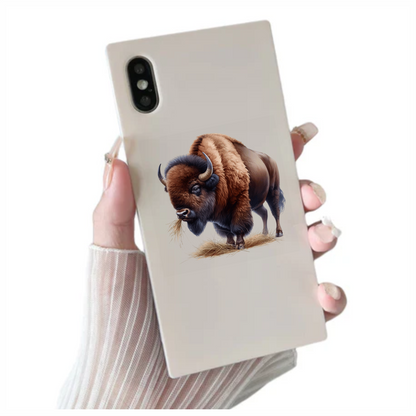 Bison Brown Animal Grazing Hay Vinyl Sticker Decal