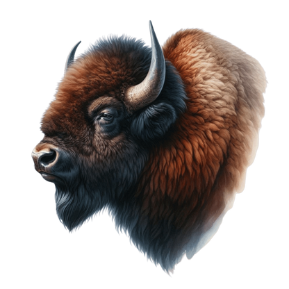 Bison Brown Fur Head Vinyl Sticker Decal