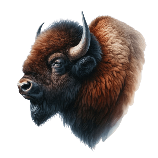 Bison Brown Fur Head Vinyl Sticker Decal