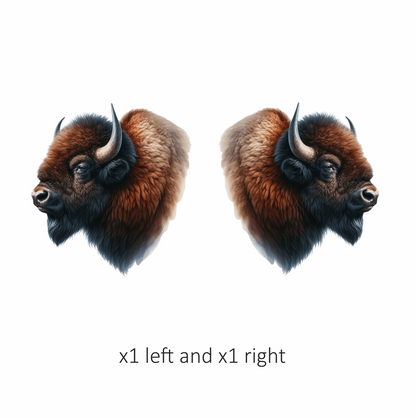 Bison Brown Fur Head Vinyl Sticker Decal