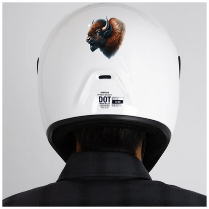 Bison Brown Fur Head Vinyl Sticker Decal