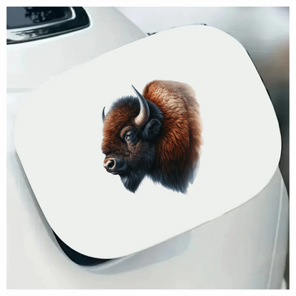 Bison Brown Fur Head Vinyl Sticker Decal
