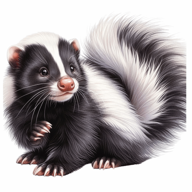 Skunk Black White Fur Tail Vinyl Sticker Decal