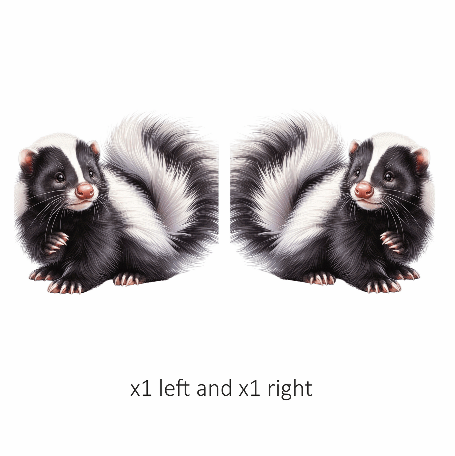 Skunk Black White Fur Tail Vinyl Sticker Decal