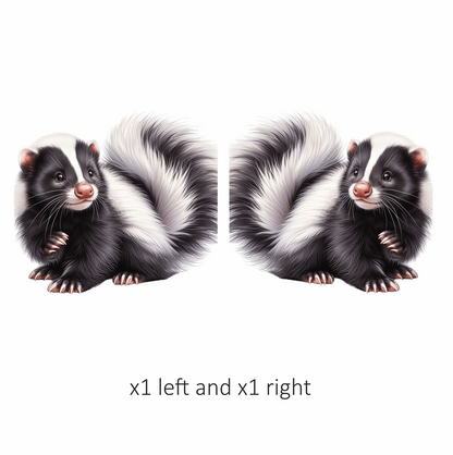 Skunk Black White Fur Tail Vinyl Sticker Decal