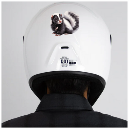 Skunk Black White Fur Tail Vinyl Sticker Decal