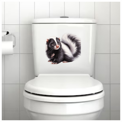 Skunk Black White Fur Tail Vinyl Sticker Decal