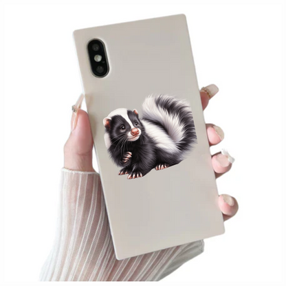 Skunk Black White Fur Tail Vinyl Sticker Decal