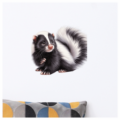 Skunk Black White Fur Tail Vinyl Sticker Decal