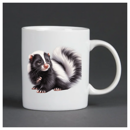Skunk Black White Fur Tail Vinyl Sticker Decal
