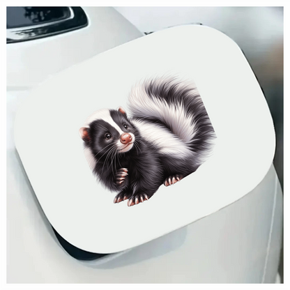 Skunk Black White Fur Tail Vinyl Sticker Decal
