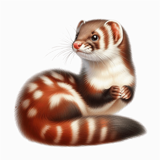 Ferret Brown Stripes White Fur Vinyl Sticker Decal