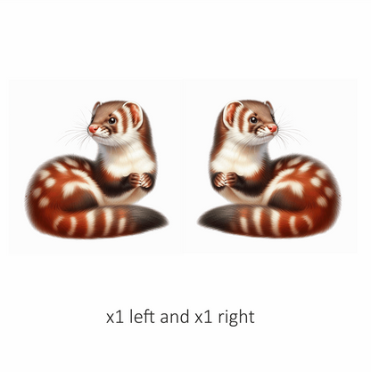 Ferret Brown Stripes White Fur Vinyl Sticker Decal