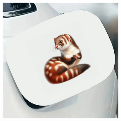 Ferret Brown Stripes White Fur Vinyl Sticker Decal