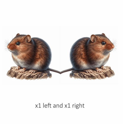 Brown Mouse On Wood Vinyl Sticker Decal