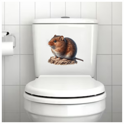 Brown Mouse On Wood Vinyl Sticker Decal