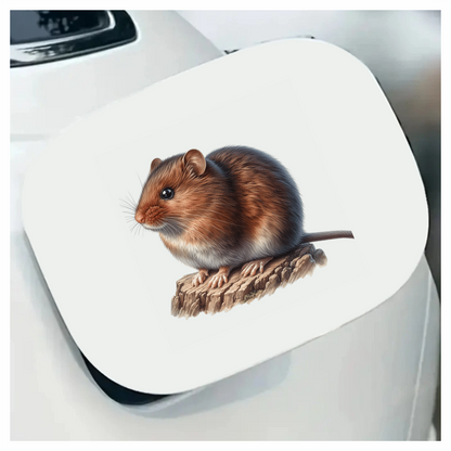 Brown Mouse On Wood Vinyl Sticker Decal