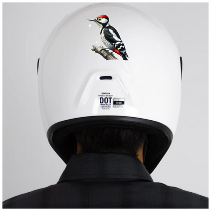 Woodpecker Red White Black Tree Vinyl Sticker Decal