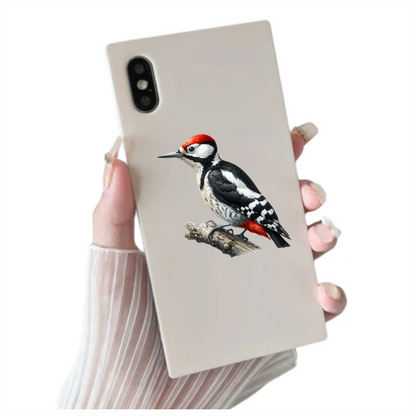 Woodpecker Red White Black Tree Vinyl Sticker Decal