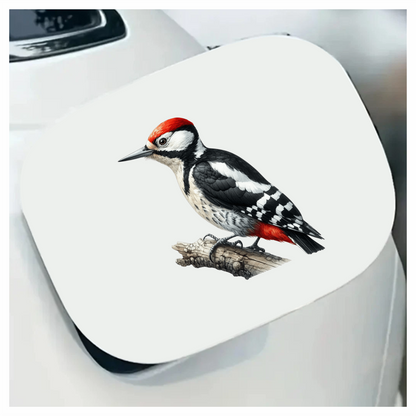 Woodpecker Red White Black Tree Vinyl Sticker Decal