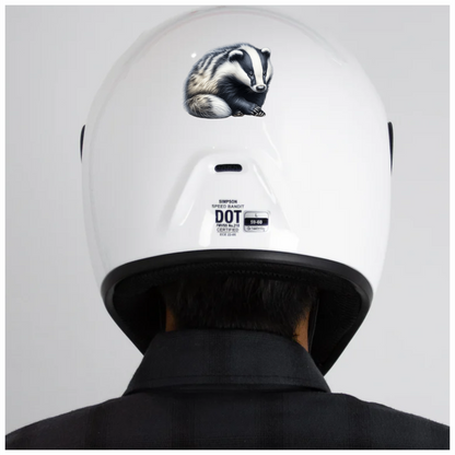 Badger Black White Fur Sitting Vinyl Sticker Decal